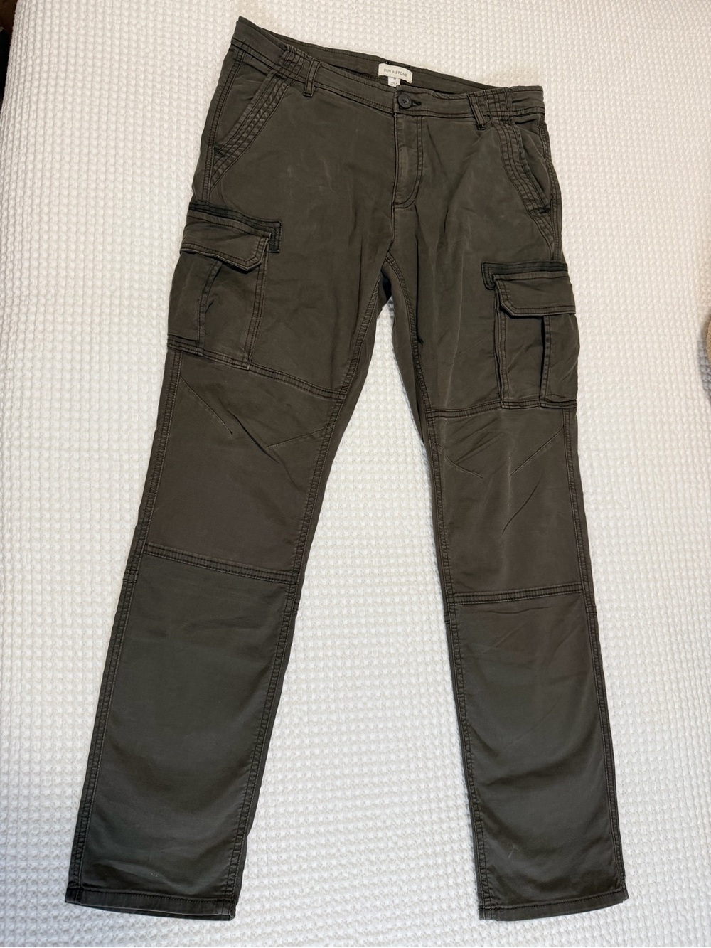 Sun + Stone Olive Cargo Pants with Utility Pockets